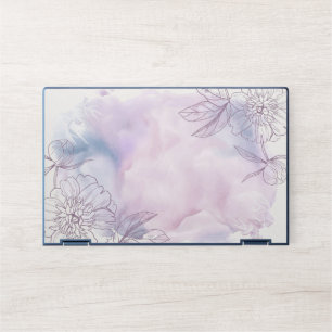 Purple Background With Flowers HP Elite Dragonfly Laptop Skin