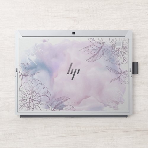 Purple Background With Flowers HP Elite x2 1013 G3 HP Laptop Skin