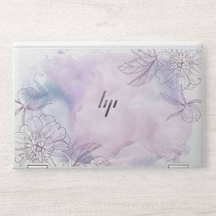 Purple Background With Flowers HP EliteBook X360 1 HP Laptop Skin