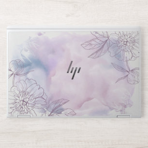 Purple Background With Flowers  HP EliteBook X360 Laptop Skin