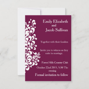Purple Background with Swirl Modern Elegant Save The Date