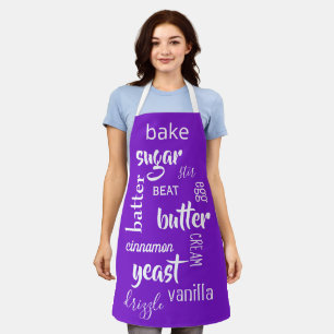 Purple Baking Words Apron