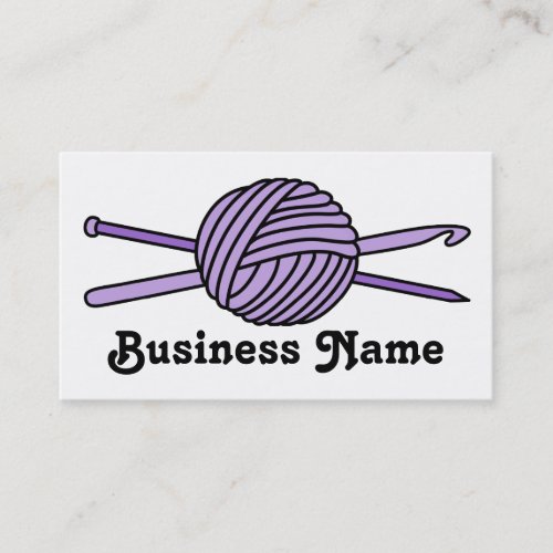 Purple Ball of Yarn (Knit &amp; Crochet) Business Cards