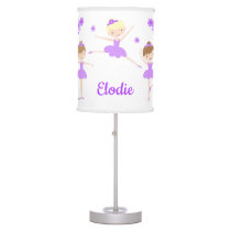 Purple Ballerina Baby Girl Nursery Room Table Lamp