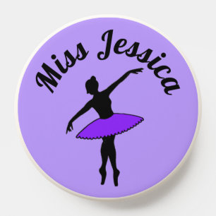 Purple Ballerina Ballet Dance Teacher Pointe Tutu PopSocket