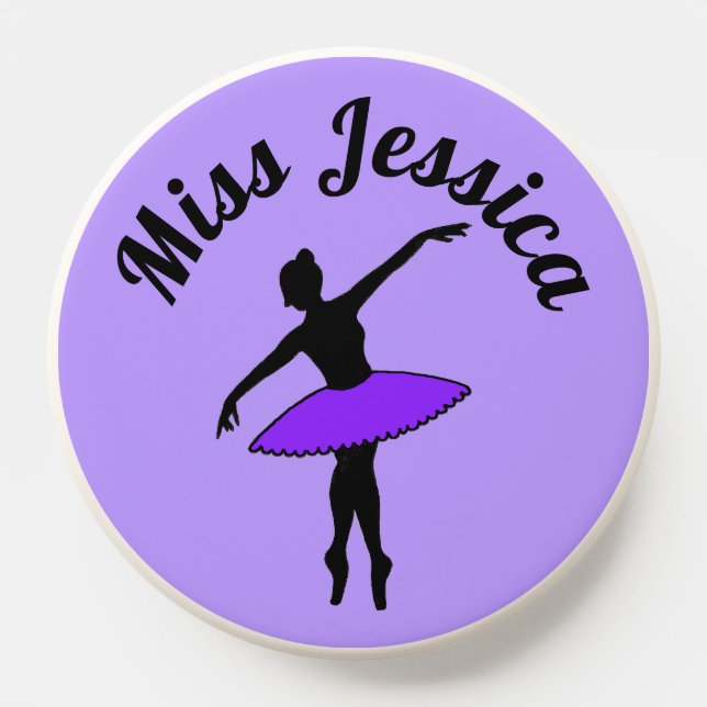 Purple Ballerina Ballet Dance Teacher Pointe Tutu PopSocket (Popsocket)