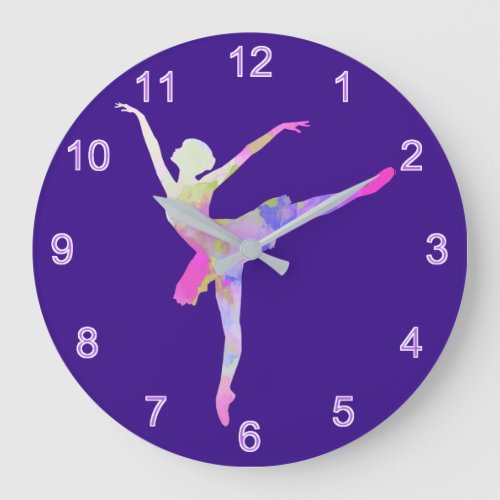Purple Ballerina Large Clock