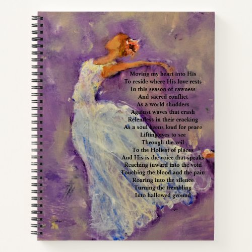 Purple ballerina with poetry prayer journal