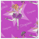 Purple ballerinas dancing custom name fabric