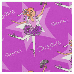 Purple ballerinas dancing custom name fabric