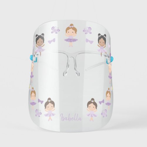 Purple Ballerinas Kids Face Shield