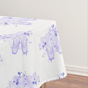 Purple Ballet Birthday Pointe Shoes Tablecloth