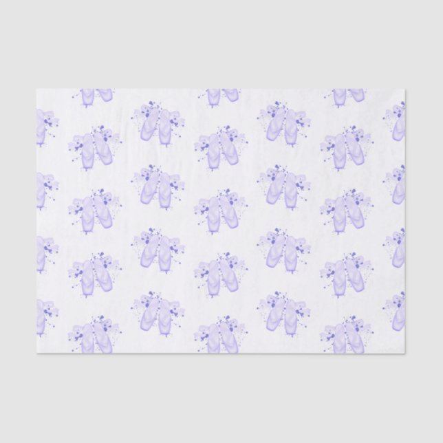 Purple Ballet Birthday Pointe Shoes Tissue Paper (Front)