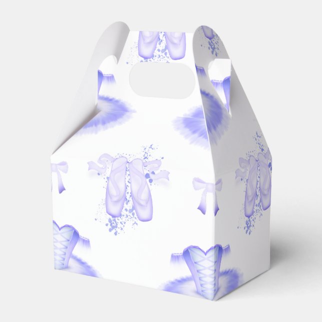 Purple Ballet Birthday Tutu & Pointe Shoes Favor Boxes (Front Side)
