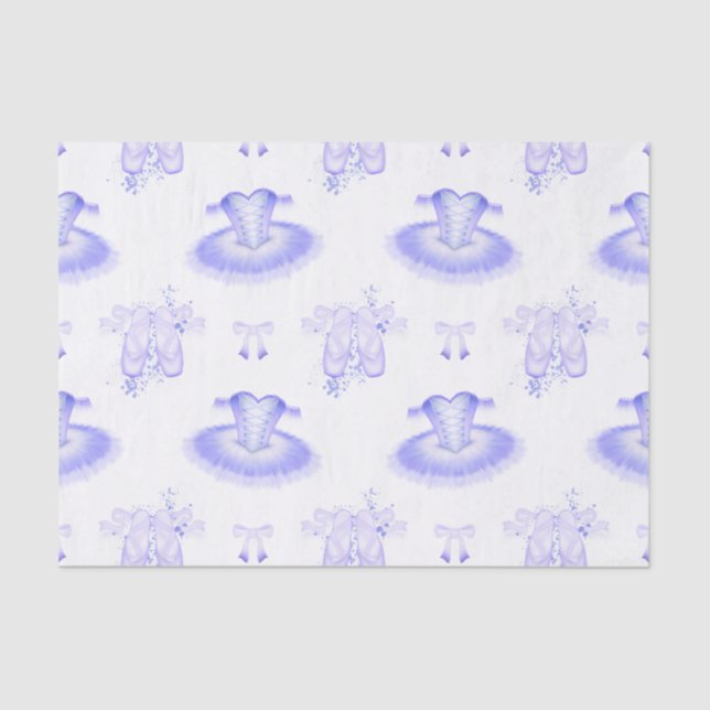 Purple Ballet Birthday Tutu & Pointe Shoes Tissue Paper (Front)