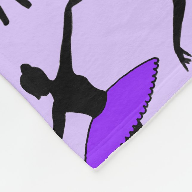 Purple Ballet Dancer Ballerina Dance Pointe Shoes Fleece Blanket (Corner)