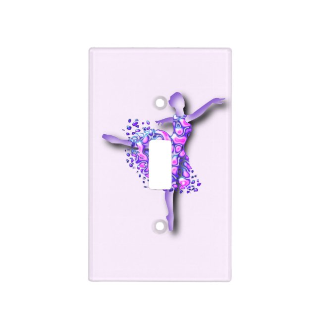 Purple Ballet Dancer Girl Light Switch Cover (Front)