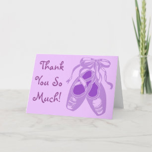 Purple Ballet Shoes Lavender Thank You Card