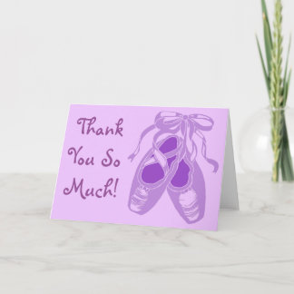 Purple Ballet Shoes Lavender Thank You Card