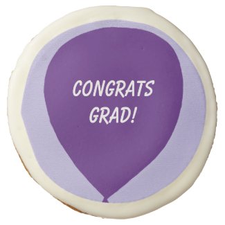 Purple Balloon Congrats Grad Cookies
