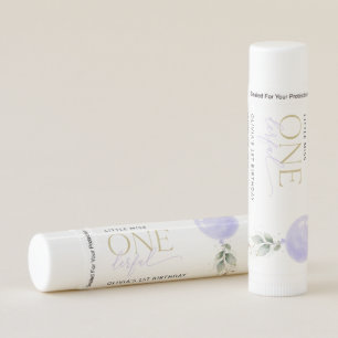 Purple Balloon, Greenery, Foliage, First Birthday Lip Balm