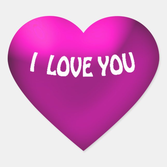 Purple Balloon Style Heart Sticker (Front)
