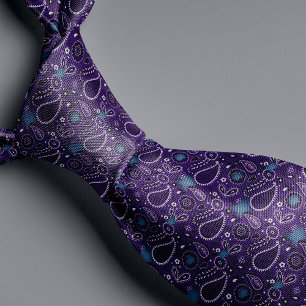 Purple Bandana and Denim Texas Neck Tie