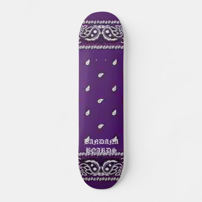 Purple BANDANA BOARDS Skateboard Deck (Front)