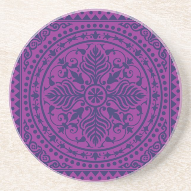 Purple Bandana Sandstone Coaster (Front)