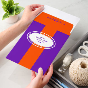 PURPLE bar + your Background Color & Text 1 Envelope Mailers
