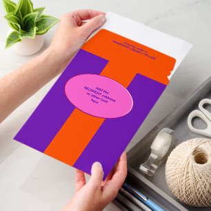 PURPLE bar + your Background Color & Text 1a Envelope Mailers