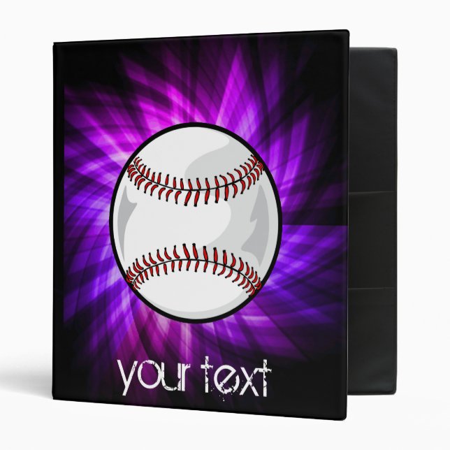 Purple Baseball; Softball 3 Ring Binder (Front/Inside)