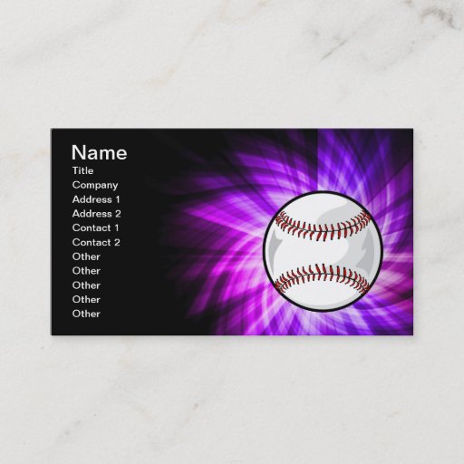 Customizable Purple Baseball; Softball Business Card Templates