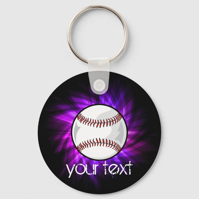 Purple Baseball; Softball Keychain (Front)