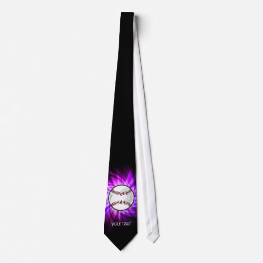 Purple Baseball; Softball Neck Tie