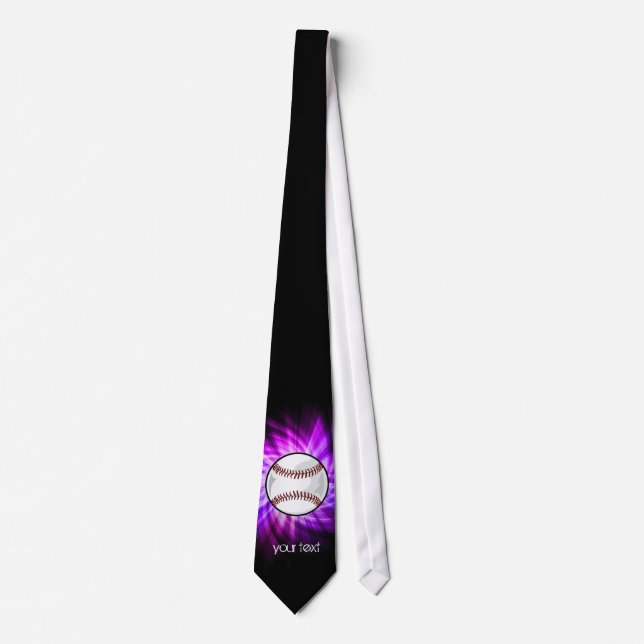 Purple Baseball; Softball Neck Tie (Front)