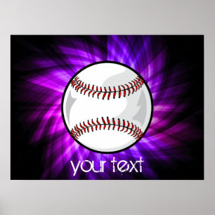 Purple Baseball; Softball Poster