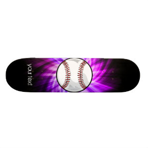 Purple Baseball; Softball Skateboard Deck