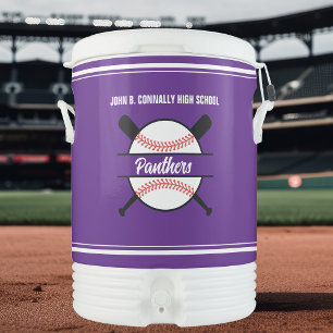 Purple Baseball Team Customizable Beverage Cooler