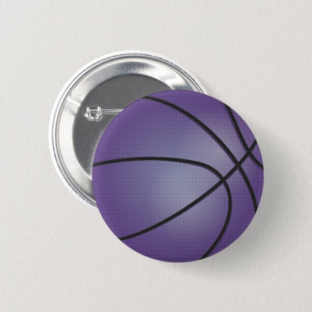 Purple Basketball  Button (Front & Back)
