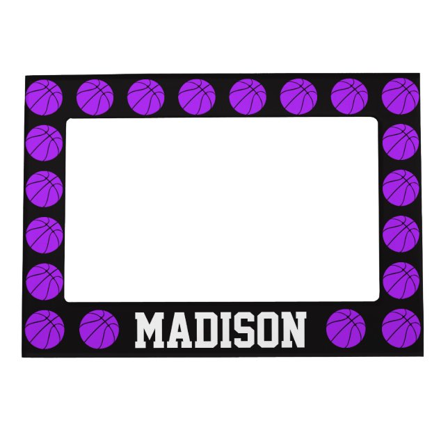Purple Basketball Custom Magnetic Picture Frame (Front)