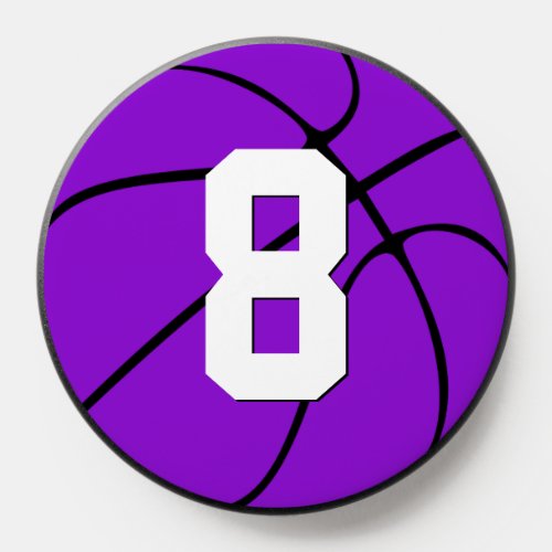 Purple Basketball Custom Player Number Personalize PopSocket