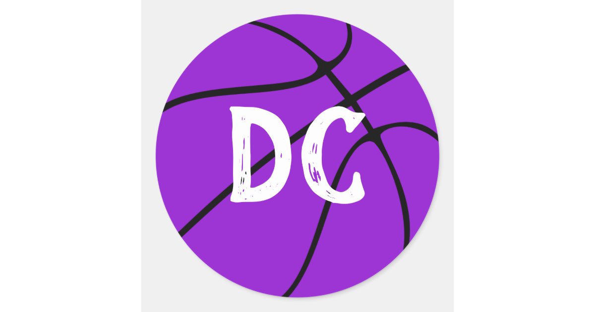 Purple Basketball Custom Team Letters Or Numbers Classic Round