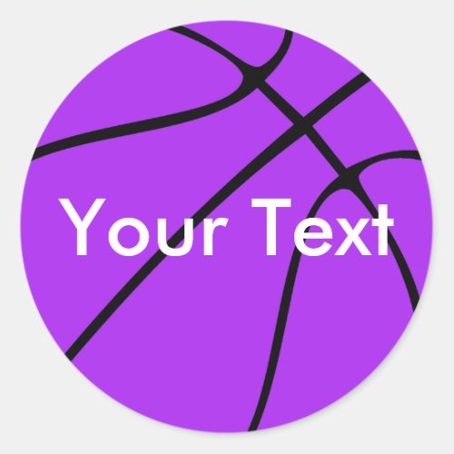 Purple Basketball Custom Team Name  Text Stickers