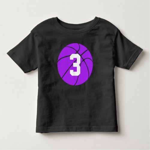 Purple Basketball Kid Custom Jersey Number Toddler Toddler T_shirt