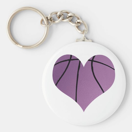 Purple basketball Love Keychain