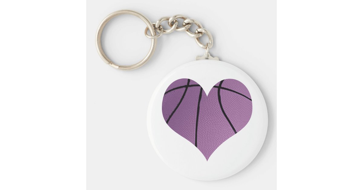 Purple basketball Love Keychain