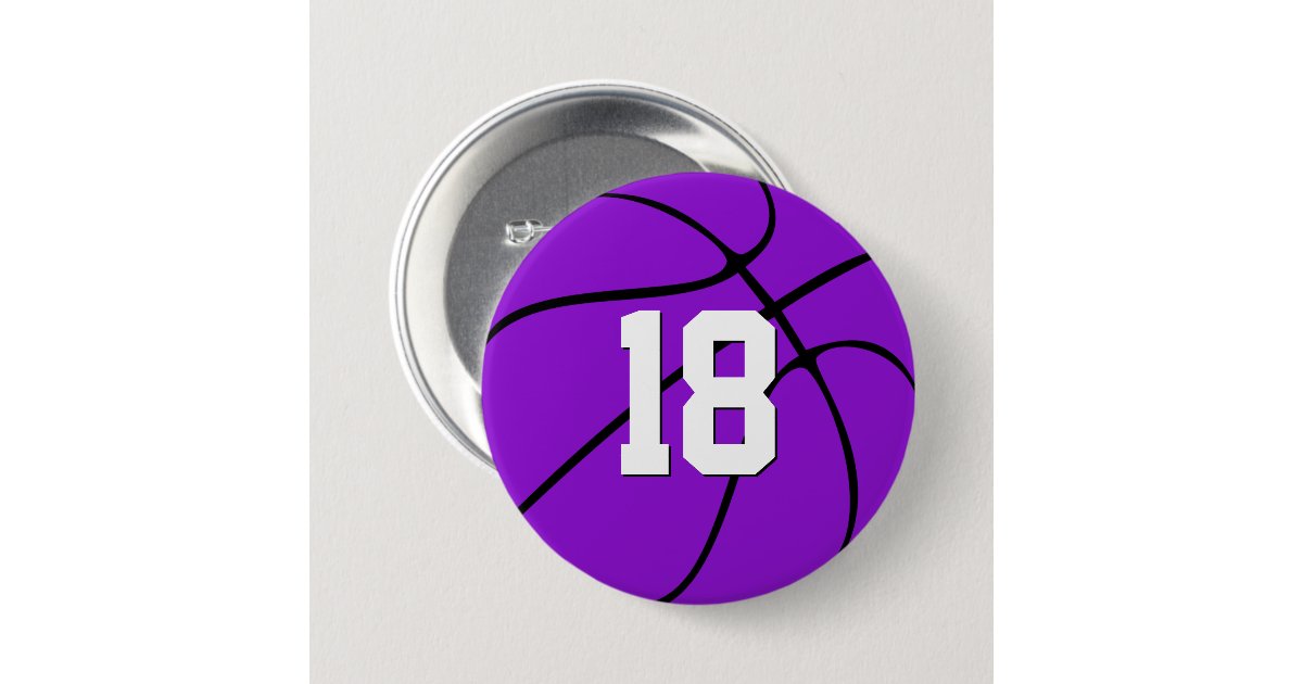 Purple Basketball Player Number Or Letters Sports Button Zazzle Com