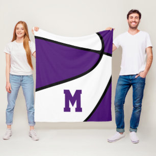 purple basketball team colors kids sports room  fleece blanket