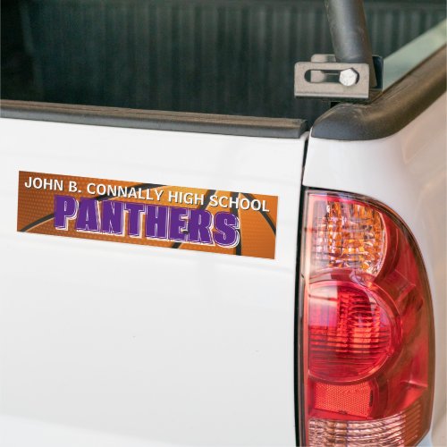 Purple Basketball Team Custom High School Bumper Sticker